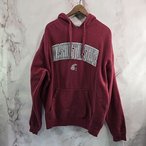 Vintage WSU Hoodie Mens XL Washington State Cougars Crimson 90s Cotton Oversized